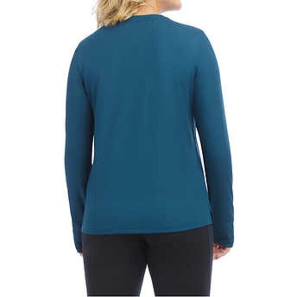 NWOT Danskin Ribbed Long Sleeve Top | Teal - Picture 8 of 9